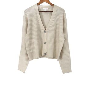 H&M Cardigan Rhinestone V-Neck Size Large
